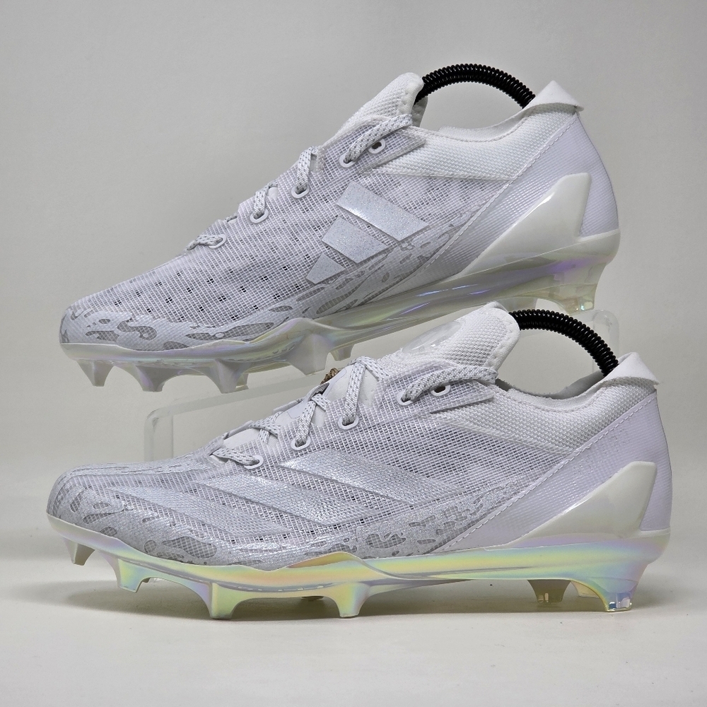 Adidas Adizero Electric American Football Cleats White Men's Size 9 IE4413 New - Picture 3 of 13